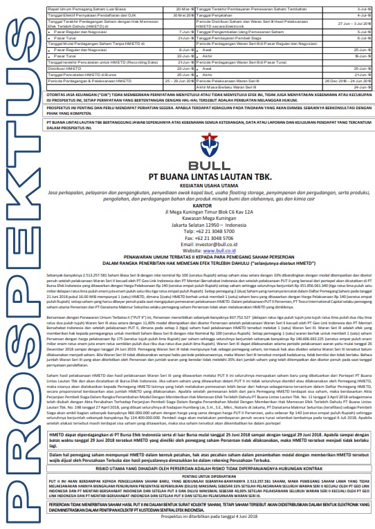 BULL RIGHT ISSUE II PROSPECTUS