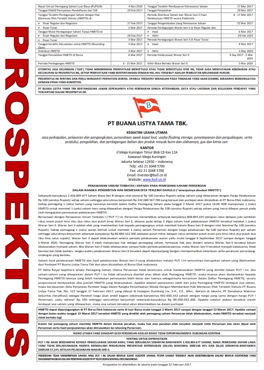 BULL RIGHT ISSUE I PROSPECTUS